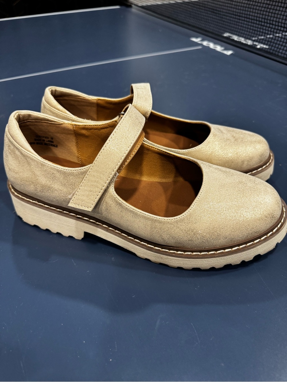 Corkys Beige Mary Jane Strap Loafers